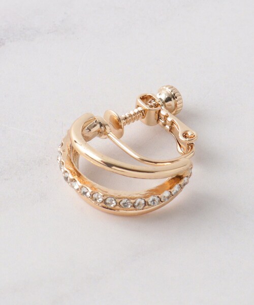 SHOO・LA・RUE（シューラルー）の「【セレモニー】ビジューレーンハーフループイヤーアクセ（ピアス（両耳用）・レディース・ピンクゴールド/ゴールド/ゴールド系その他/シルバー系/ゴールド系/シルバー・00）」の9枚目の写真