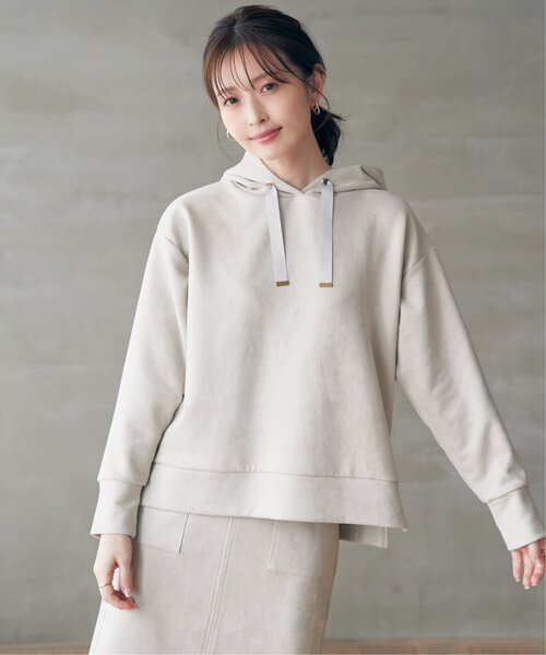 ikka（イッカ）の「GOKU楽フェイクスエードフードパーカー（パーカー・レディース・ブラック/スカイブルー/ベージュ/モカ・M/L/S）」の18枚目の写真