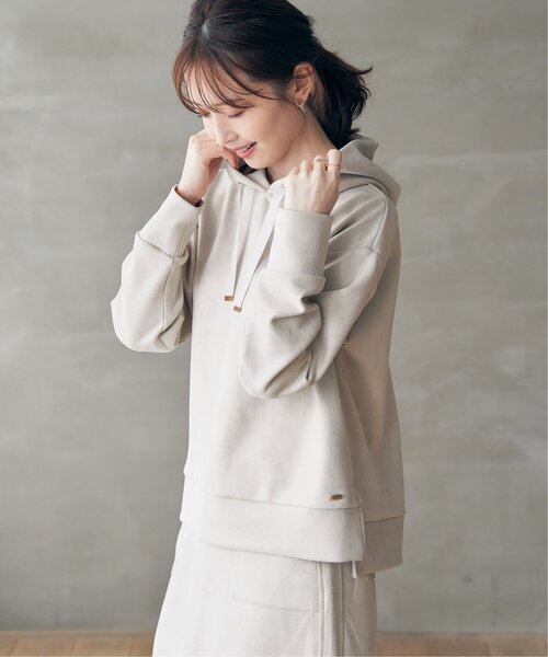 ikka（イッカ）の「GOKU楽フェイクスエードフードパーカー（パーカー・レディース・ブラック/スカイブルー/ベージュ/モカ・M/L/S）」の20枚目の写真