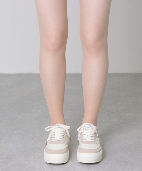 Lace Ladies(レースレディース)の「配色 パッチ 厚底 コート スニーカー(スニーカー・レディース・ブラック/アイボリー・23.5cm/24cm/24.5cm/25cm/22.5cm/23cm)」の13枚目の写真