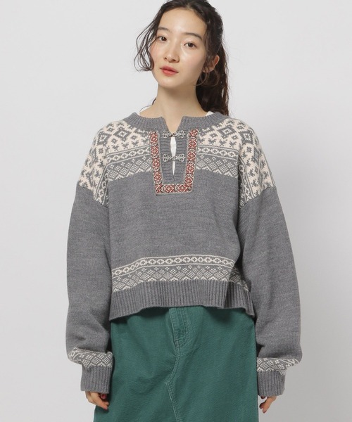 niko and...（ニコアンド）の「チロリアンスキッパーニット（ニット/セーター・レディース・ブラック/グレー/アイボリー・FREE）」の15枚目の写真