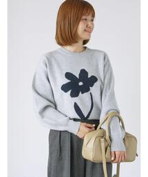 Lugnoncure | フラワーモチーフジャカードワイドニット(ニット/セーター)