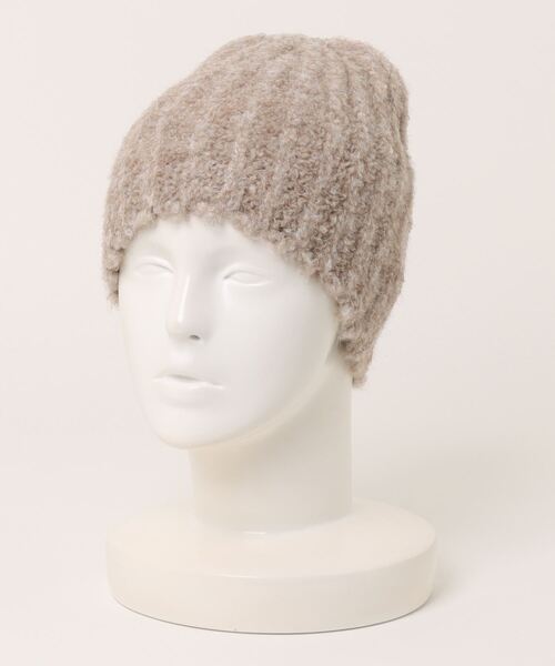 LAULEN（ローレン）の「rib knit beanie /リブニット起毛ニット帽（ニットキャップ/ビーニー・レディース・グレー/アイボリー/ブラック/ベージュ・FREE）」の10枚目の写真