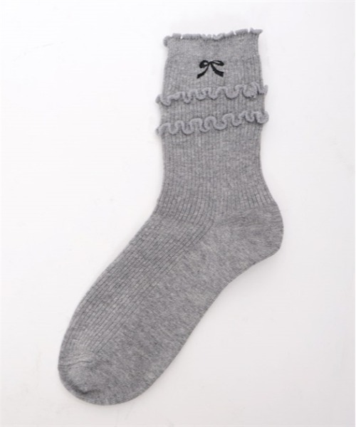 axes femme POETIQUE（アクシーズファムポエティック）の「リボン刺繍ソックス（ソックス/靴下・レディース・ホワイト/グレー・FREE）」の9枚目の写真