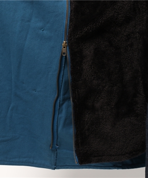 チャイハネ（チャイハネ）の「【チャイハネ】ボアライナー付き刺繍入りMEN'Sコート（ステンカラーコート・メンズ・グレー/ターコイズブルー/イエロー・FREE）」の4枚目の写真