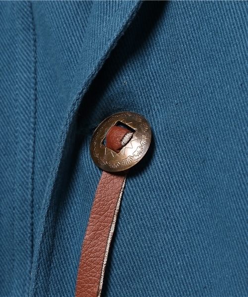 チャイハネ（チャイハネ）の「【チャイハネ】ボアライナー付き刺繍入りMEN'Sコート（ステンカラーコート・メンズ・グレー/ターコイズブルー/イエロー・FREE）」の6枚目の写真