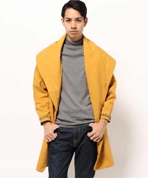 チャイハネ（チャイハネ）の「【チャイハネ】ボアライナー付き刺繍入りMEN'Sコート（ステンカラーコート・メンズ・グレー/ターコイズブルー/イエロー・FREE）」の18枚目の写真