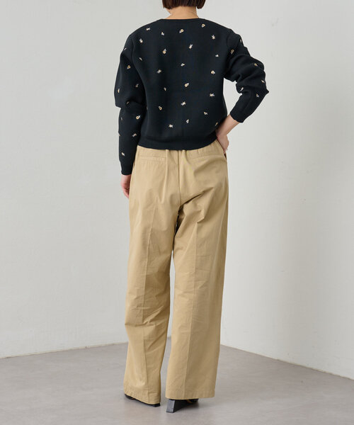 Omekashi（オメカシ）の「刺繍スウェットライクポケットカーディガン（カーディガン/ボレロ・レディース・ブラック/オフホワイト/グレー・FREE）」の7枚目の写真