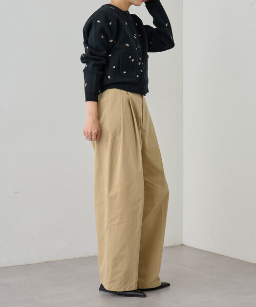 Omekashi（オメカシ）の「刺繍スウェットライクポケットカーディガン（カーディガン/ボレロ・レディース・ブラック/オフホワイト/グレー・FREE）」の8枚目の写真