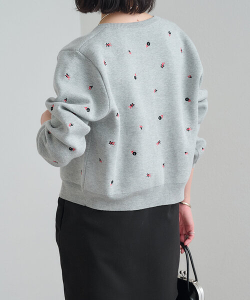 Omekashi（オメカシ）の「刺繍スウェットライクポケットカーディガン（カーディガン/ボレロ・レディース・ブラック/オフホワイト/グレー・FREE）」の16枚目の写真