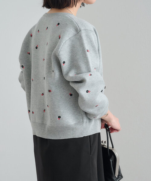 Omekashi（オメカシ）の「刺繍スウェットライクポケットカーディガン（カーディガン/ボレロ・レディース・ブラック/オフホワイト/グレー・FREE）」の17枚目の写真