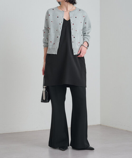 Omekashi（オメカシ）の「刺繍スウェットライクポケットカーディガン（カーディガン/ボレロ・レディース・ブラック/オフホワイト/グレー・FREE）」の22枚目の写真