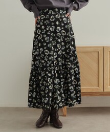 花柄 フラワープリント フレア」に該当するスカートファッション