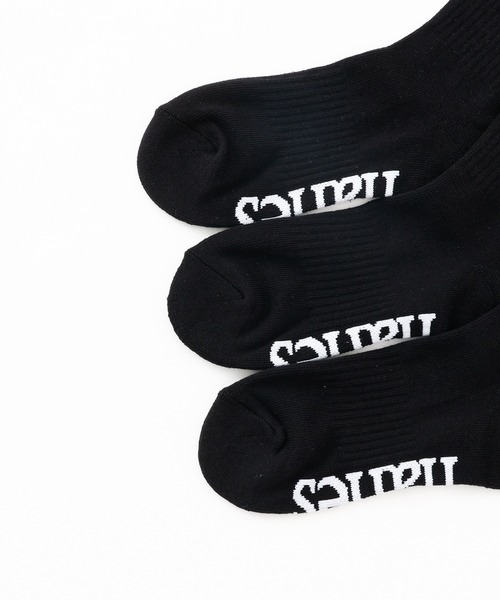 HANES（ヘインズ）の「【Hanes/ヘインズ】メンズ 【3足組】 クォーターレングスソックス（ソックス/靴下・メンズ・ホワイト/ブラック・MEDIUM/SMALL）」の7枚目の写真