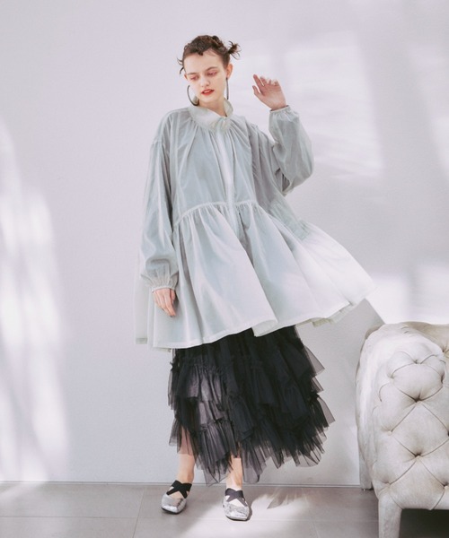 manana suerte(マニャーナスエルテ)の「タフタギャザーZIPブルゾン(ブルゾン・レディース・ミント/ブラック・FREE)」の7枚目の写真