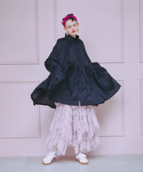 manana suerte(マニャーナスエルテ)の「タフタギャザーZIPブルゾン(ブルゾン・レディース・ミント/ブラック・FREE)」の5枚目の写真