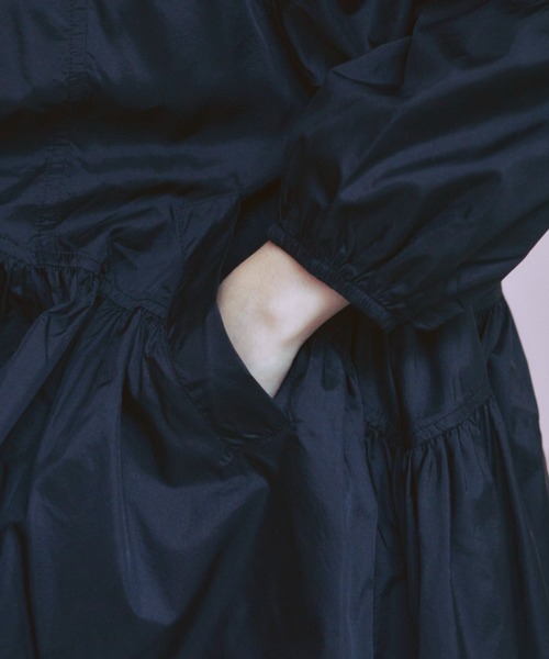 タフタギャザーZIPブルゾン（ブルゾン）｜manana suerte（マニャーナ