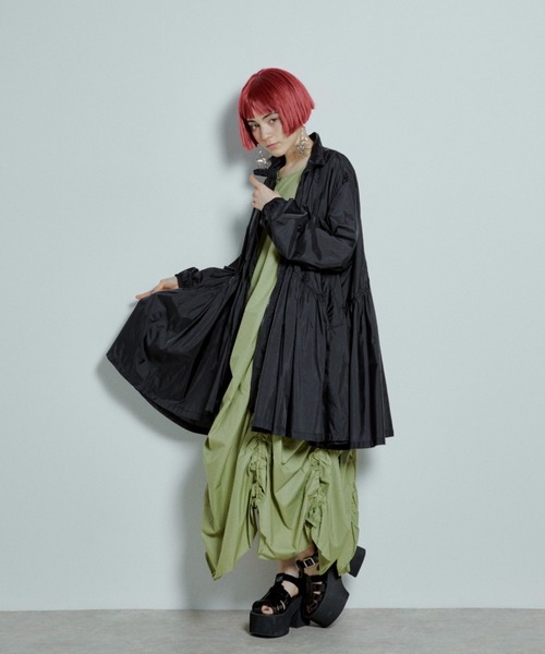 タフタギャザーZIPブルゾン(ブルゾン)|manana suerte(マニャーナ タフタギャザーZIPブルゾン(ブルゾン)|manana suerte(マニャーナ