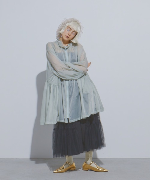 タフタギャザーZIPブルゾン（ブルゾン）｜manana suerte（マニャーナ