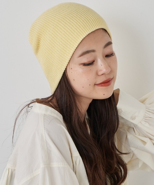 CIAOPANIC TYPY(チャオパニックティピー)の「【2025年S/S新作】プチプラリブビーニー(ニットキャップ/ビーニー・レディース・ピンク/ブラック/イエロー/ブルー/グレー/オフホワイト・ONE SIZE)」の5枚目の写真