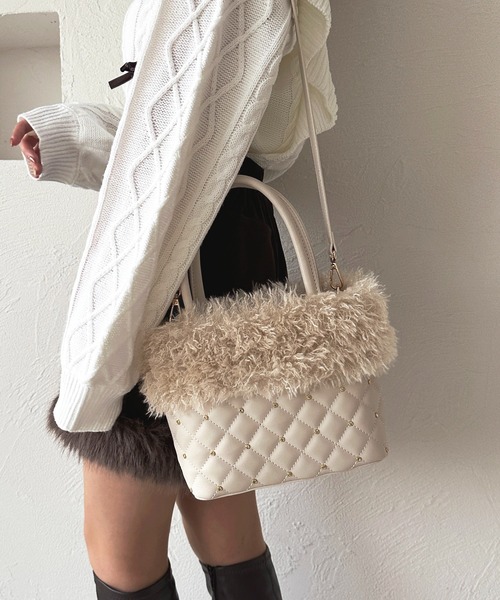 セール】2wayビジューファーバッグ【ZOZOTOWN限定アイテム