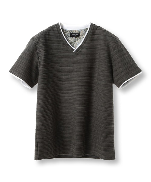 MEN'S BIGI（メンズビギ）の「スラブタック天竺素材Tシャツ＜吸水速乾＞（Tシャツ/カットソー・メンズ・ネイビー/ブルー/グリーン/ホワイト・03/02/01/04）」の3枚目の写真