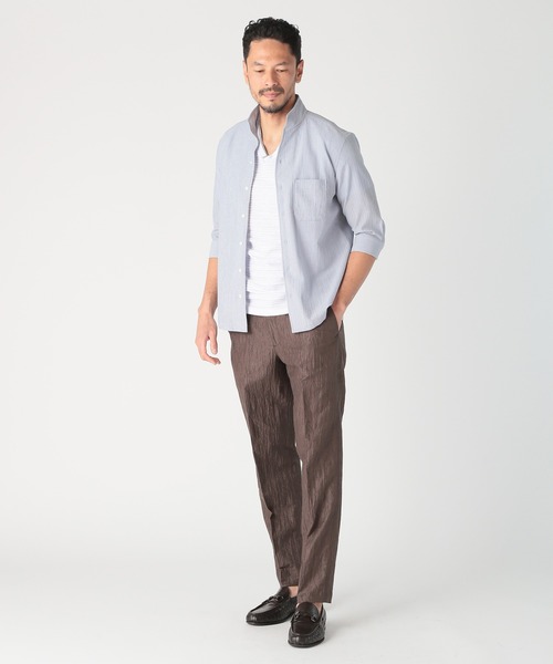 MEN'S BIGI（メンズビギ）の「スラブタック天竺素材Tシャツ＜吸水速乾＞（Tシャツ/カットソー・メンズ・ネイビー/ブルー/グリーン/ホワイト・03/02/01/04）」の14枚目の写真