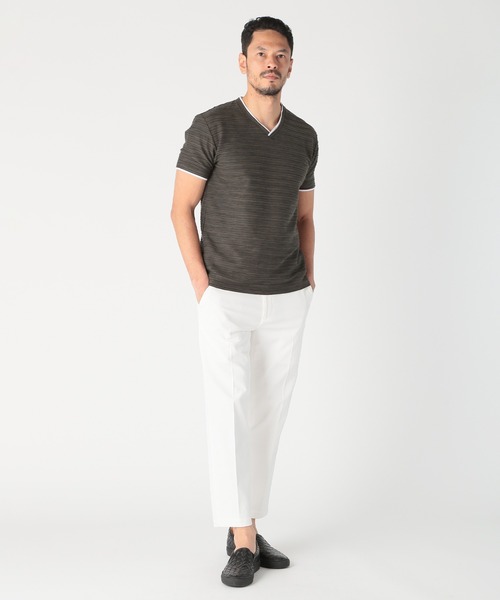 MEN'S BIGI（メンズビギ）の「スラブタック天竺素材Tシャツ＜吸水速乾＞（Tシャツ/カットソー・メンズ・ネイビー/ブルー/グリーン/ホワイト・03/02/01/04）」の13枚目の写真