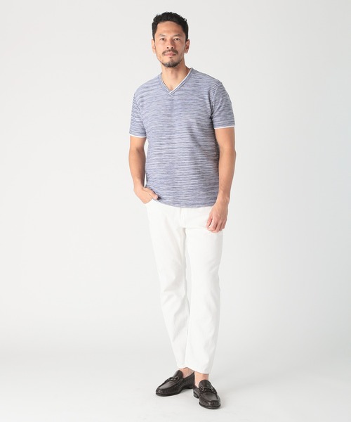 MEN'S BIGI（メンズビギ）の「スラブタック天竺素材Tシャツ＜吸水速乾＞（Tシャツ/カットソー・メンズ・ネイビー/ブルー/グリーン/ホワイト・03/02/01/04）」の11枚目の写真