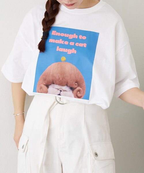 BIRTHDAY BAR(バースデイバー)の「Pechanko Cats Tシャツ(Tシャツ/カットソー・レディース・イエロー/グリーン/ブルー・0)」の1枚目の写真