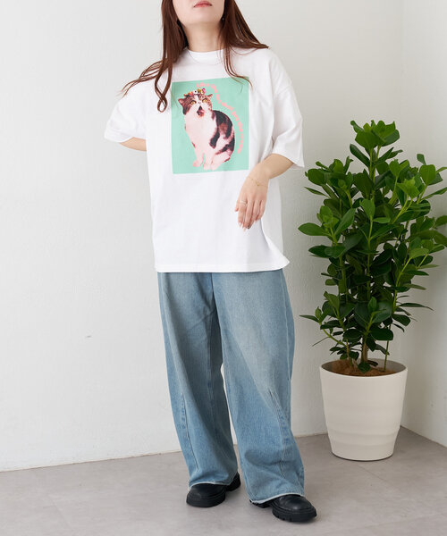 BIRTHDAY BAR(バースデイバー)の「Pechanko Cats Tシャツ(Tシャツ/カットソー・レディース・イエロー/グリーン/ブルー・0)」の7枚目の写真