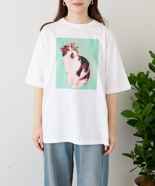 BIRTHDAY BAR(バースデイバー)の「Pechanko Cats Tシャツ(Tシャツ/カットソー・レディース・イエロー/グリーン/ブルー・0)」の8枚目の写真