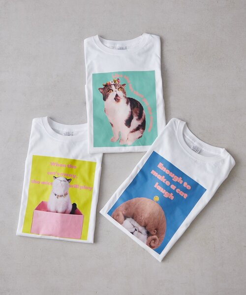 BIRTHDAY BAR(バースデイバー)の「Pechanko Cats Tシャツ(Tシャツ/カットソー・レディース・イエロー/グリーン/ブルー・0)」の5枚目の写真