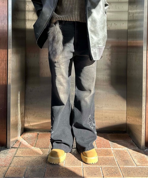 sedacle（セダクル）の「ウエスタンフリンジセミフレアデニム（デニムパンツ・メンズ・ブラック/ブルー・LARGE/MEDIUM/SMALL）」の5枚目の写真