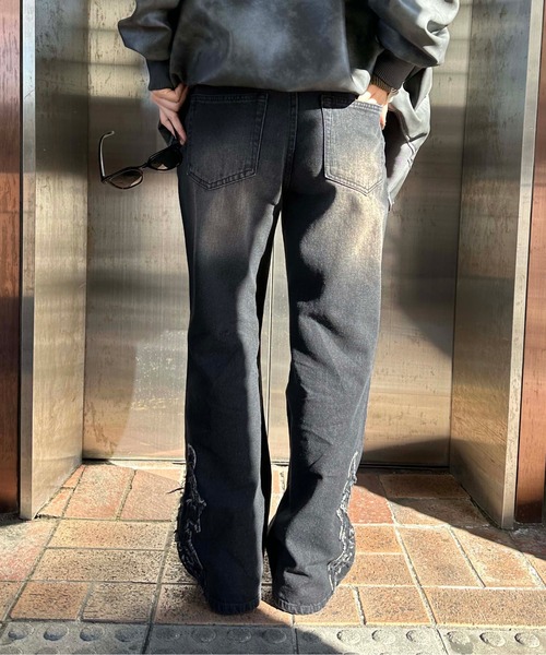 sedacle（セダクル）の「ウエスタンフリンジセミフレアデニム（デニムパンツ・メンズ・ブラック/ブルー・LARGE/MEDIUM/SMALL）」の6枚目の写真