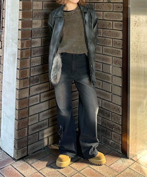sedacle（セダクル）の「ウエスタンフリンジセミフレアデニム（デニムパンツ・メンズ・ブラック/ブルー・LARGE/MEDIUM/SMALL）」の7枚目の写真