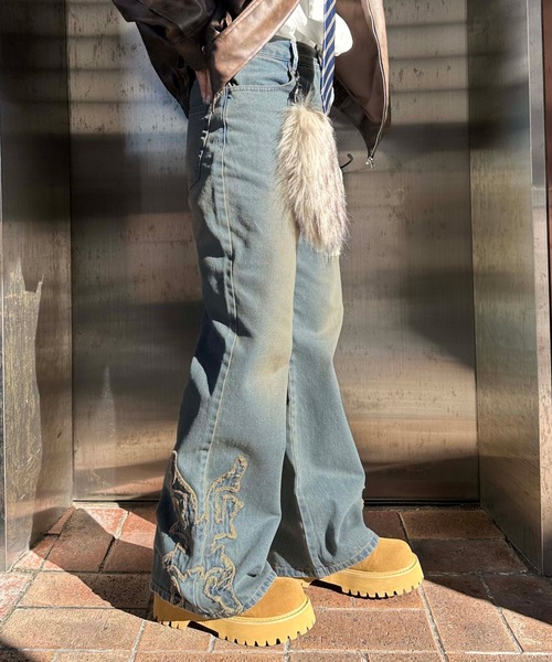 sedacle（セダクル）の「ウエスタンフリンジセミフレアデニム（デニムパンツ・メンズ・ブラック/ブルー・LARGE/MEDIUM/SMALL）」の12枚目の写真