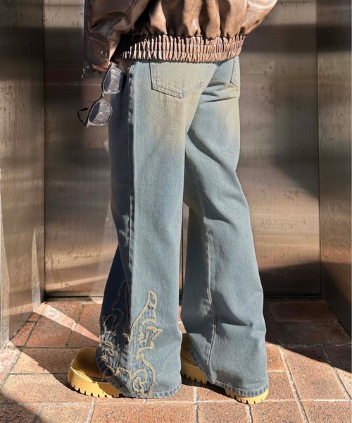 sedacle（セダクル）の「ウエスタンフリンジセミフレアデニム（デニムパンツ・メンズ・ブラック/ブルー・LARGE/MEDIUM/SMALL）」の16枚目の写真