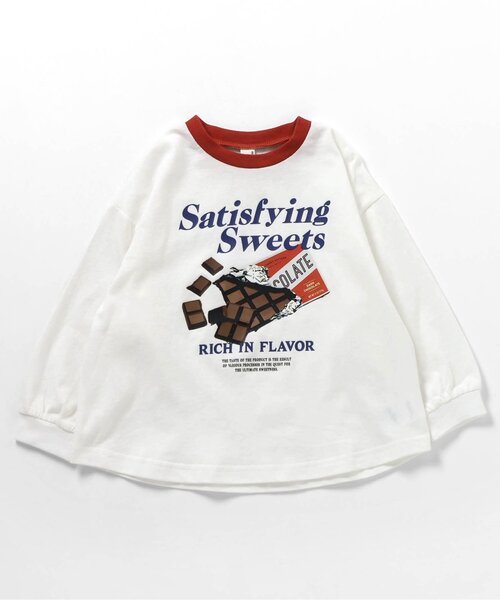 apres les cours（アプレレクール）の「アソート転写モチーフTシャツ（Tシャツ/カットソー・キッズ・アイボリー/グレー/サックスブルー/ベージュ・90/100/80/110/120/130）」の2枚目の写真