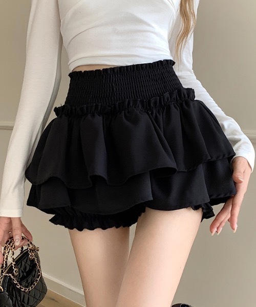 SHEPP(シープ)の「フレア ティアードミニスカート インナー付き(スカート・レディース・ホワイト/ブラック・M/S/L)」の11枚目の写真