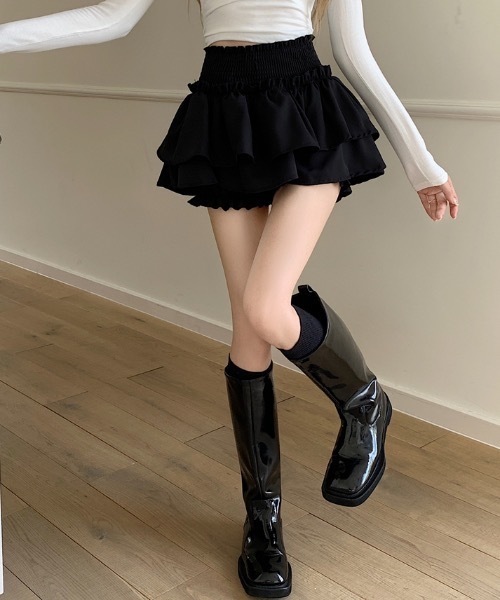SHEPP(シープ)の「フレア ティアードミニスカート インナー付き(スカート・レディース・ホワイト/ブラック・M/S/L)」の17枚目の写真
