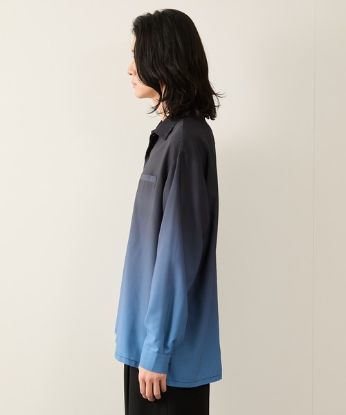 JUNRED(ジュンレッド)の「バーティカルオンブレーオープンカラーシャツ(シャツ/ブラウス・メンズ・ブルー系その他4/オレンジ/パープル・S/L/M)」の10枚目の写真