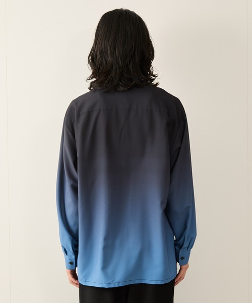 JUNRED(ジュンレッド)の「バーティカルオンブレーオープンカラーシャツ(シャツ/ブラウス・メンズ・ブルー系その他4/オレンジ/パープル・S/L/M)」の11枚目の写真