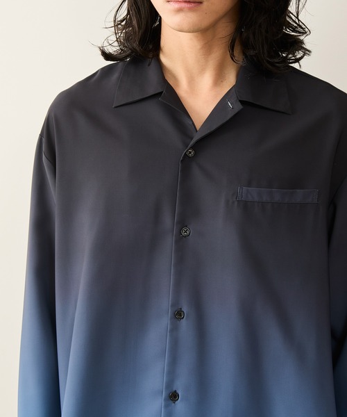 JUNRED(ジュンレッド)の「バーティカルオンブレーオープンカラーシャツ(シャツ/ブラウス・メンズ・ブルー系その他4/オレンジ/パープル・S/L/M)」の12枚目の写真