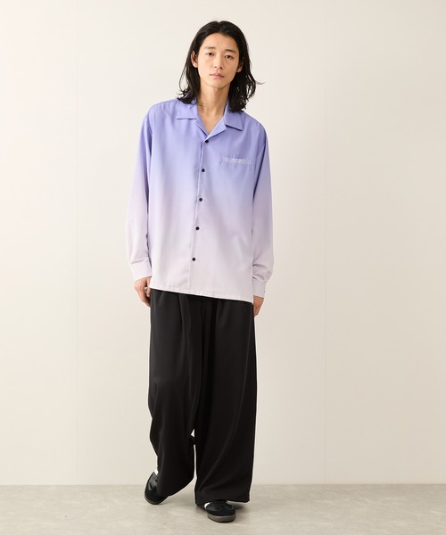 JUNRED(ジュンレッド)の「バーティカルオンブレーオープンカラーシャツ(シャツ/ブラウス・メンズ・ブルー系その他4/オレンジ/パープル・S/L/M)」の20枚目の写真