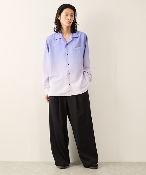 JUNRED(ジュンレッド)の「バーティカルオンブレーオープンカラーシャツ(シャツ/ブラウス・メンズ・ブルー系その他4/オレンジ/パープル・S/L/M)」の21枚目の写真