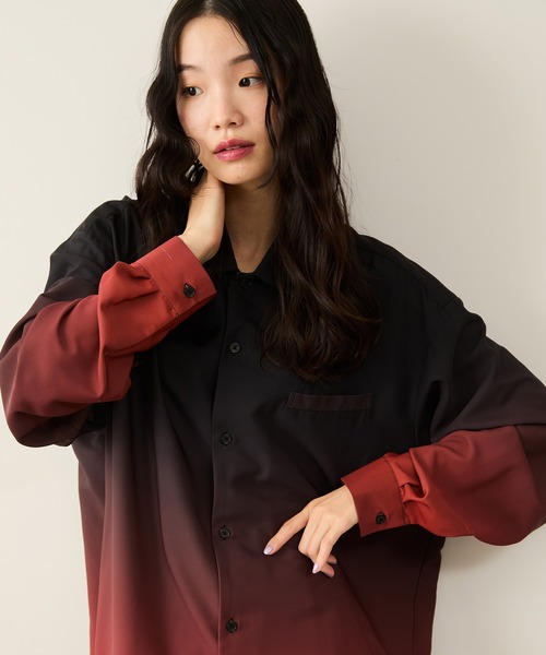 JUNRED(ジュンレッド)の「バーティカルオンブレーオープンカラーシャツ(シャツ/ブラウス・メンズ・ブルー系その他4/オレンジ/パープル・S/L/M)」の22枚目の写真