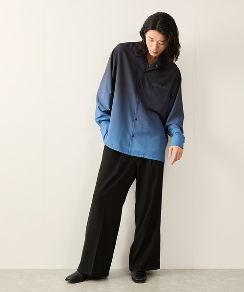 JUNRED(ジュンレッド)の「バーティカルオンブレーオープンカラーシャツ(シャツ/ブラウス・メンズ・ブルー系その他4/オレンジ/パープル・S/L/M)」の8枚目の写真