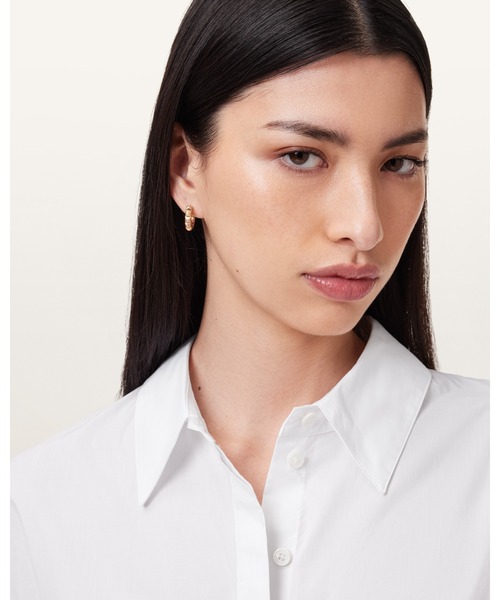 ALLSAINTS（オールセインツ）の「ALBER LONG SLEEVE SHIRT DRESS | ALBER 長袖 シャツ ドレス・ワンピース（シャツワンピース・レディース・ホワイト・4/6/8）」の4枚目の写真