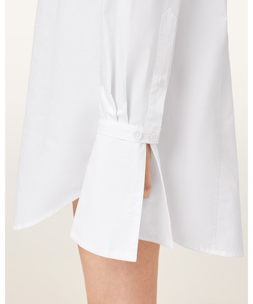 ALLSAINTS（オールセインツ）の「ALBER LONG SLEEVE SHIRT DRESS | ALBER 長袖 シャツ ドレス・ワンピース（シャツワンピース・レディース・ホワイト・4/6/8）」の7枚目の写真
